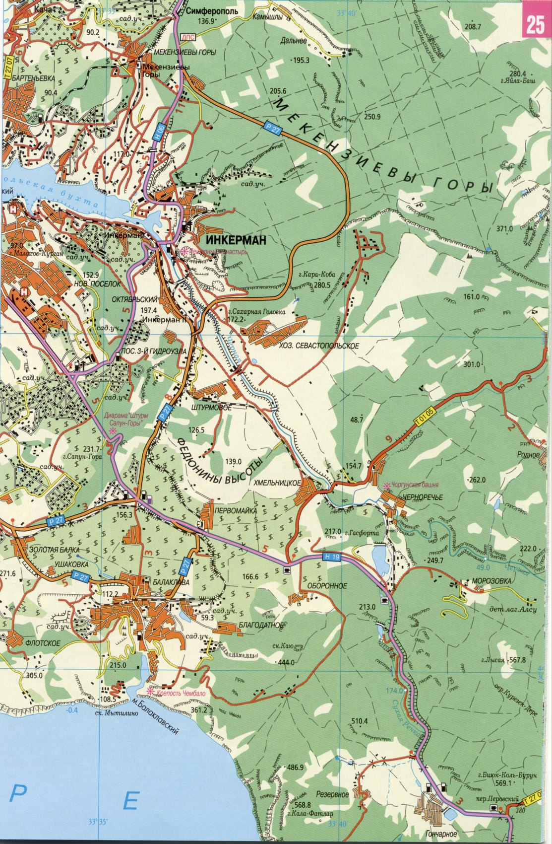 Карта автомобильных дорог Севастополя. подробная карта автомобильных дорог: Севастополь, Балаклава, Инкерман. Карта Севастополя
, B0 - 