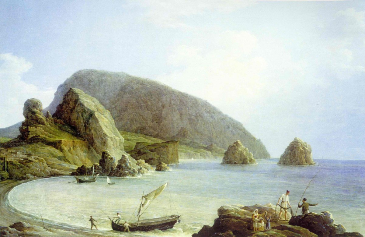 Чернецов Никанор Григорьевич картина 1836 года 'Вид на Аю-Даг в Крыму со стороны моря' пейзаж, A0 - 
